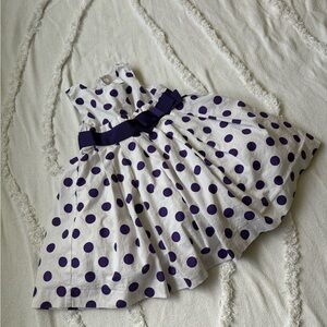 Janie and Jack Vintage Tag Purple Polka Dot Dress